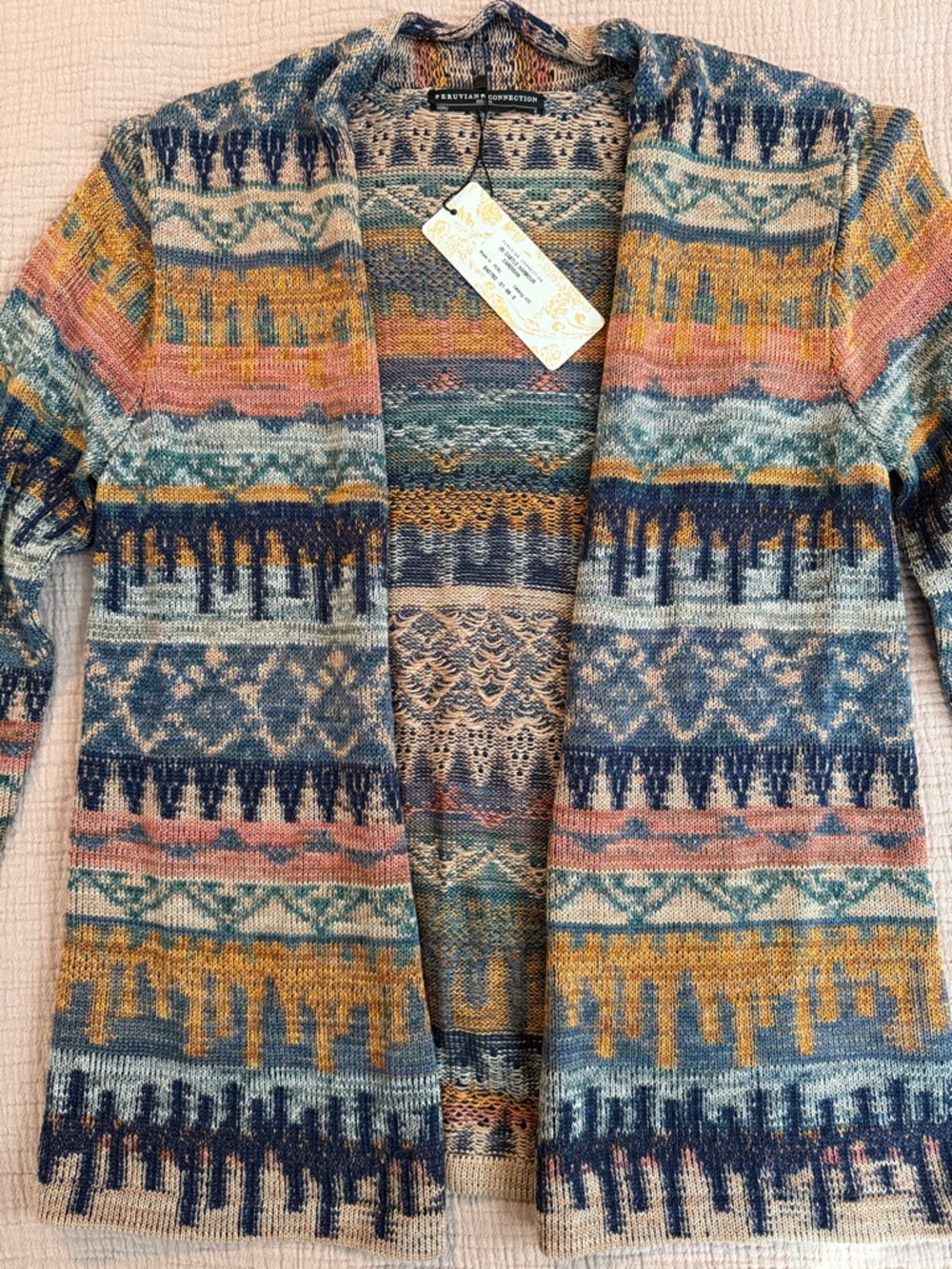NWT Peruvian Connection Castle Harbour Cardigan - Picture 4 of 8